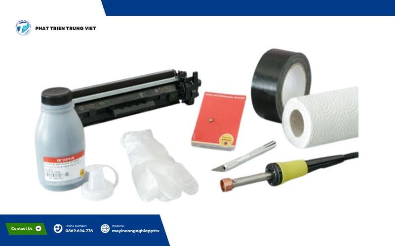 Chuẩn bị dụng cụ cần thiết khi thay mực in